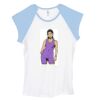 Bella Women's Baby Rib Contrast Cap-Sleeve Raglan T-Shirt Thumbnail