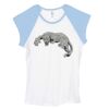 Bella Women's Baby Rib Contrast Cap-Sleeve Raglan T-Shirt Thumbnail