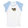 Bella Women's Baby Rib Contrast Cap-Sleeve Raglan T-Shirt Thumbnail