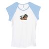 Bella Women's Baby Rib Contrast Cap-Sleeve Raglan T-Shirt Thumbnail