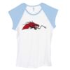 Bella Women's Baby Rib Contrast Cap-Sleeve Raglan T-Shirt Thumbnail