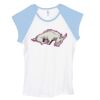 Bella Women's Baby Rib Contrast Cap-Sleeve Raglan T-Shirt Thumbnail