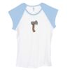 Bella Women's Baby Rib Contrast Cap-Sleeve Raglan T-Shirt Thumbnail