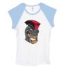 Bella Women's Baby Rib Contrast Cap-Sleeve Raglan T-Shirt Thumbnail