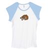 Bella Women's Baby Rib Contrast Cap-Sleeve Raglan T-Shirt Thumbnail