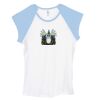 Bella Women's Baby Rib Contrast Cap-Sleeve Raglan T-Shirt Thumbnail