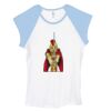 Bella Women's Baby Rib Contrast Cap-Sleeve Raglan T-Shirt Thumbnail