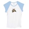 Bella Women's Baby Rib Contrast Cap-Sleeve Raglan T-Shirt Thumbnail