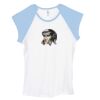 Bella Women's Baby Rib Contrast Cap-Sleeve Raglan T-Shirt Thumbnail