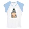 Bella Women's Baby Rib Contrast Cap-Sleeve Raglan T-Shirt Thumbnail