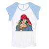 Bella Women's Baby Rib Contrast Cap-Sleeve Raglan T-Shirt Thumbnail