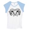 Bella Women's Baby Rib Contrast Cap-Sleeve Raglan T-Shirt Thumbnail