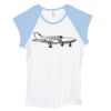 Bella Women's Baby Rib Contrast Cap-Sleeve Raglan T-Shirt Thumbnail