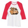 Bella Women's Baby Rib Contrast 3/4-Sleeve Raglan T-Shirt  Thumbnail