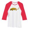 Bella Women's Baby Rib Contrast 3/4-Sleeve Raglan T-Shirt  Thumbnail