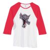 Bella Women's Baby Rib Contrast 3/4-Sleeve Raglan T-Shirt  Thumbnail