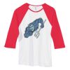 Bella Women's Baby Rib Contrast 3/4-Sleeve Raglan T-Shirt  Thumbnail