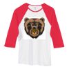 Bella Women's Baby Rib Contrast 3/4-Sleeve Raglan T-Shirt  Thumbnail