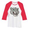 Bella Women's Baby Rib Contrast 3/4-Sleeve Raglan T-Shirt  Thumbnail