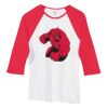 Bella Women's Baby Rib Contrast 3/4-Sleeve Raglan T-Shirt  Thumbnail