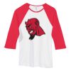 Bella Women's Baby Rib Contrast 3/4-Sleeve Raglan T-Shirt  Thumbnail