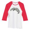 Bella Women's Baby Rib Contrast 3/4-Sleeve Raglan T-Shirt  Thumbnail