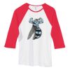 Bella Women's Baby Rib Contrast 3/4-Sleeve Raglan T-Shirt  Thumbnail