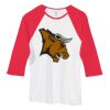 Bella Women's Baby Rib Contrast 3/4-Sleeve Raglan T-Shirt  Thumbnail