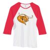 Bella Women's Baby Rib Contrast 3/4-Sleeve Raglan T-Shirt  Thumbnail