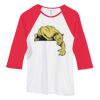 Bella Women's Baby Rib Contrast 3/4-Sleeve Raglan T-Shirt  Thumbnail