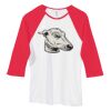 Bella Women's Baby Rib Contrast 3/4-Sleeve Raglan T-Shirt  Thumbnail