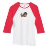 Bella Women's Baby Rib Contrast 3/4-Sleeve Raglan T-Shirt  Thumbnail