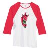 Bella Women's Baby Rib Contrast 3/4-Sleeve Raglan T-Shirt  Thumbnail