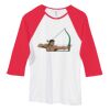 Bella Women's Baby Rib Contrast 3/4-Sleeve Raglan T-Shirt  Thumbnail