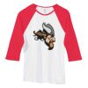 Bella Women's Baby Rib Contrast 3/4-Sleeve Raglan T-Shirt  Thumbnail