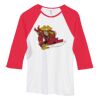 Bella Women's Baby Rib Contrast 3/4-Sleeve Raglan T-Shirt  Thumbnail