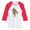 Bella Women's Baby Rib Contrast 3/4-Sleeve Raglan T-Shirt  Thumbnail