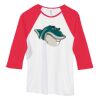 Bella Women's Baby Rib Contrast 3/4-Sleeve Raglan T-Shirt  Thumbnail