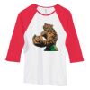 Bella Women's Baby Rib Contrast 3/4-Sleeve Raglan T-Shirt  Thumbnail