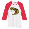 Bella Women's Baby Rib Contrast 3/4-Sleeve Raglan T-Shirt  Thumbnail