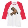 Bella Women's Baby Rib Contrast 3/4-Sleeve Raglan T-Shirt  Thumbnail