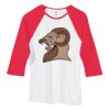 Bella Women's Baby Rib Contrast 3/4-Sleeve Raglan T-Shirt  Thumbnail