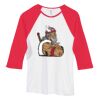 Bella Women's Baby Rib Contrast 3/4-Sleeve Raglan T-Shirt  Thumbnail