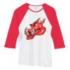 Bella Women's Baby Rib Contrast 3/4-Sleeve Raglan T-Shirt  Thumbnail