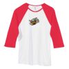 Bella Women's Baby Rib Contrast 3/4-Sleeve Raglan T-Shirt  Thumbnail