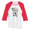 Bella Women's Baby Rib Contrast 3/4-Sleeve Raglan T-Shirt  Thumbnail