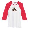 Bella Women's Baby Rib Contrast 3/4-Sleeve Raglan T-Shirt  Thumbnail