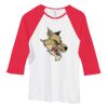 Bella Women's Baby Rib Contrast 3/4-Sleeve Raglan T-Shirt  Thumbnail