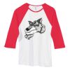 Bella Women's Baby Rib Contrast 3/4-Sleeve Raglan T-Shirt  Thumbnail