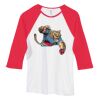 Bella Women's Baby Rib Contrast 3/4-Sleeve Raglan T-Shirt  Thumbnail